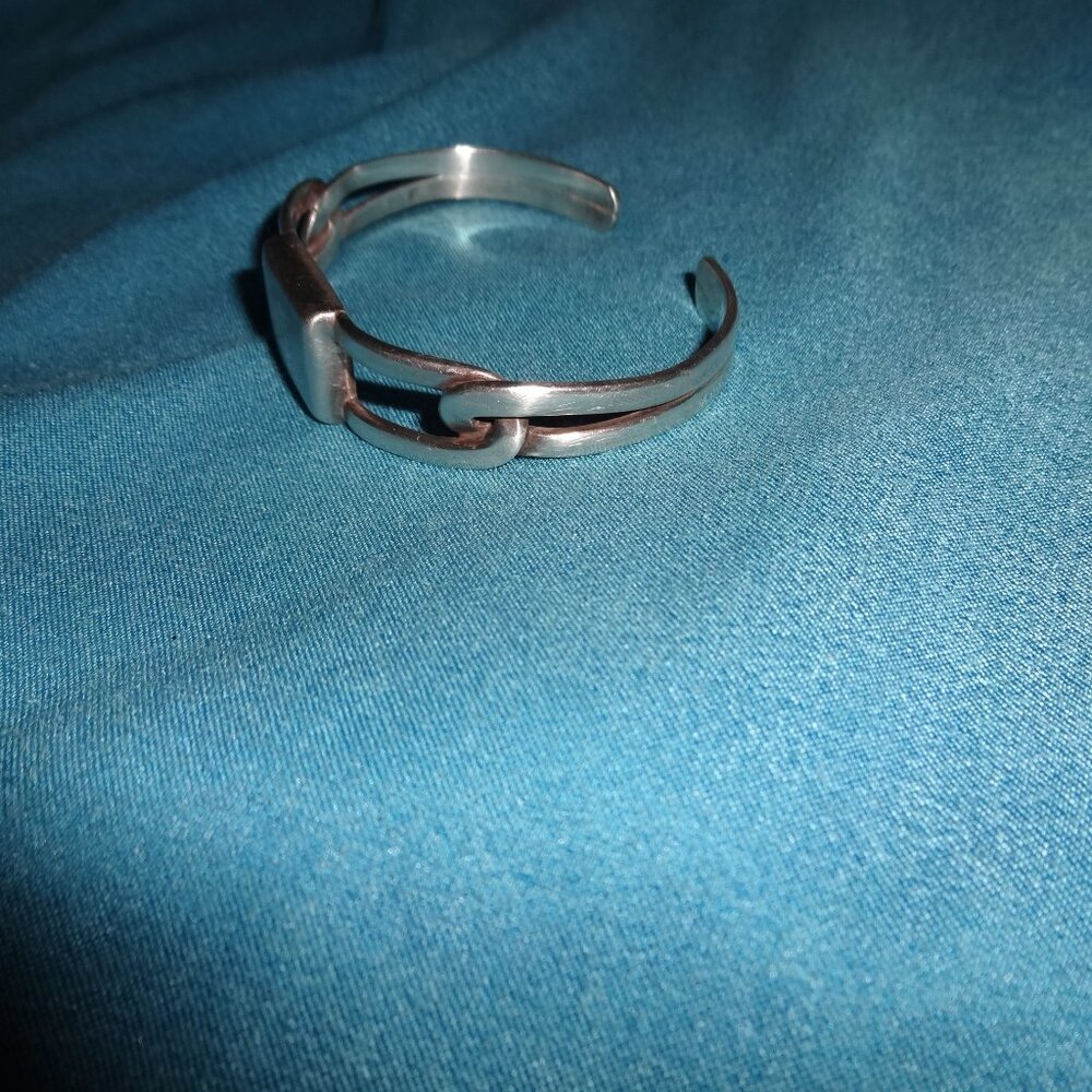 Vintage Taxco Mexico TR-122 925 Sterling Silver Cuff Bracelet - Picture 4 of 14